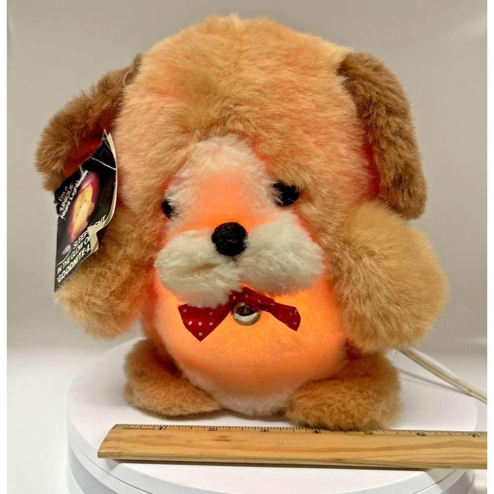 VTG Rare ITI. U.S.A 1983 Goodnite Lite Puppy Dog Stuffed Animal Night Light
